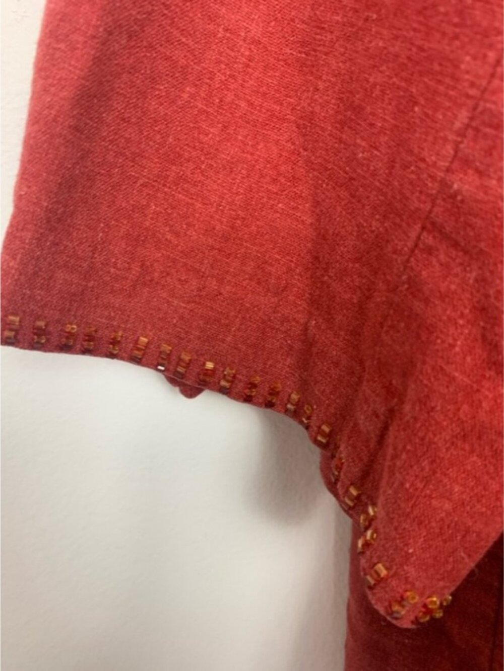 Addition Elle Linen Blouse Beaded Trim - Picture 5 of 8